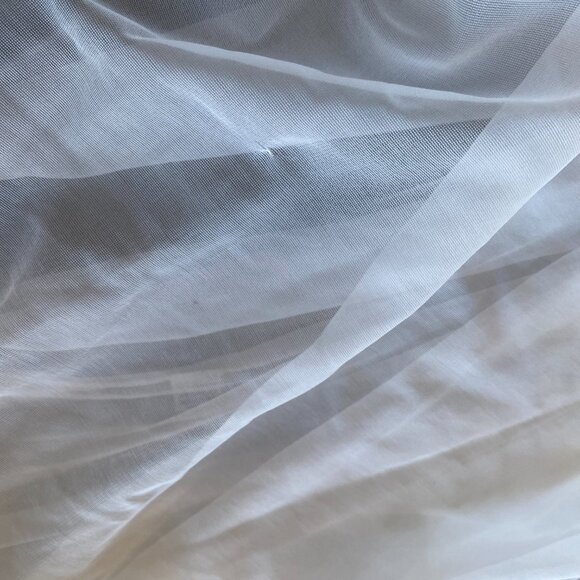 Vtg 1950s RoVel of California White Nylon Chiffon Nightgown Sheer Lace Size S - Picture 11 of 12